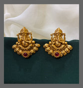 Beautiful Lord Ganesh Stud Earring in Nakshi - NE00313